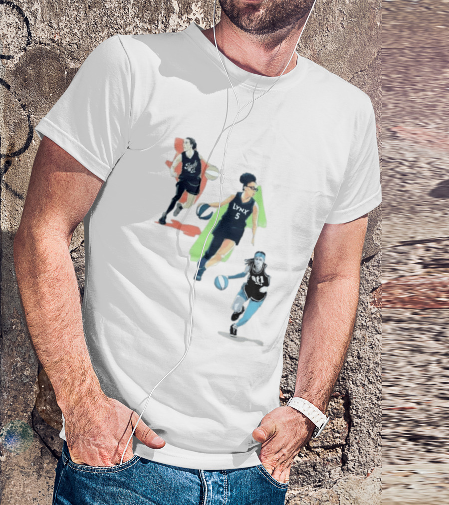WNBA Players Indy 22 Lynx 5 Atlanta 10 Basketball Action T-Shirt