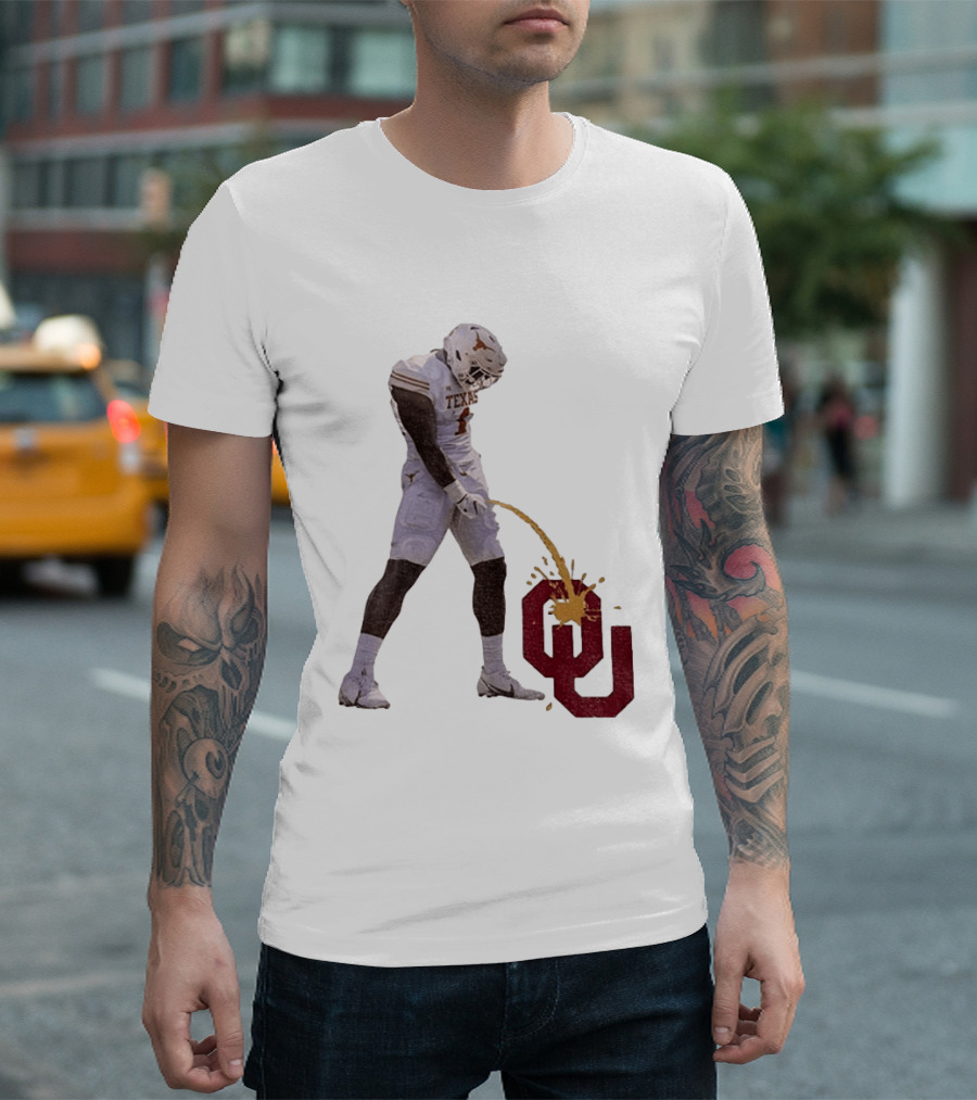 Texas Longhorns Xavier Worthy #1 Pee On Oklahoma Sooners OU Football Rivalry T-Shirt
