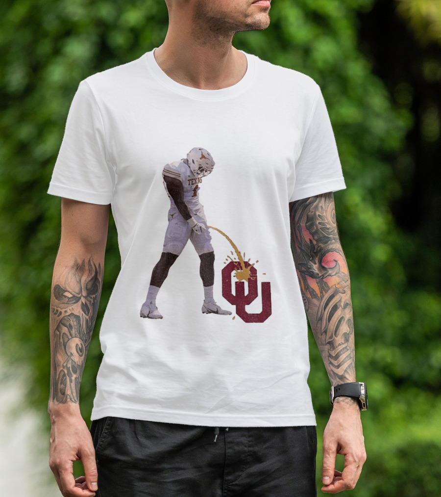 Texas Longhorns Xavier Worthy #1 Pee On Oklahoma Sooners OU Football Rivalry T-Shirt