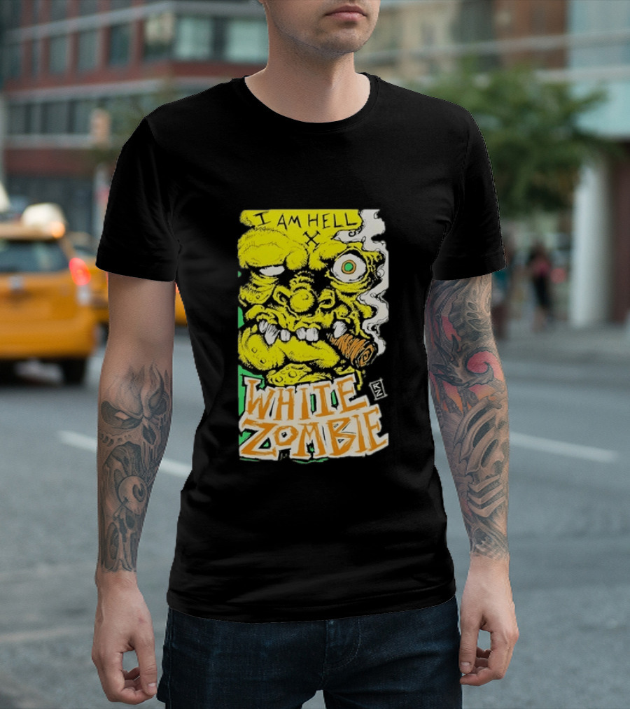 White Zombie I Am Hell Heavy Metal Band Artwork Monster Face T-Shirt