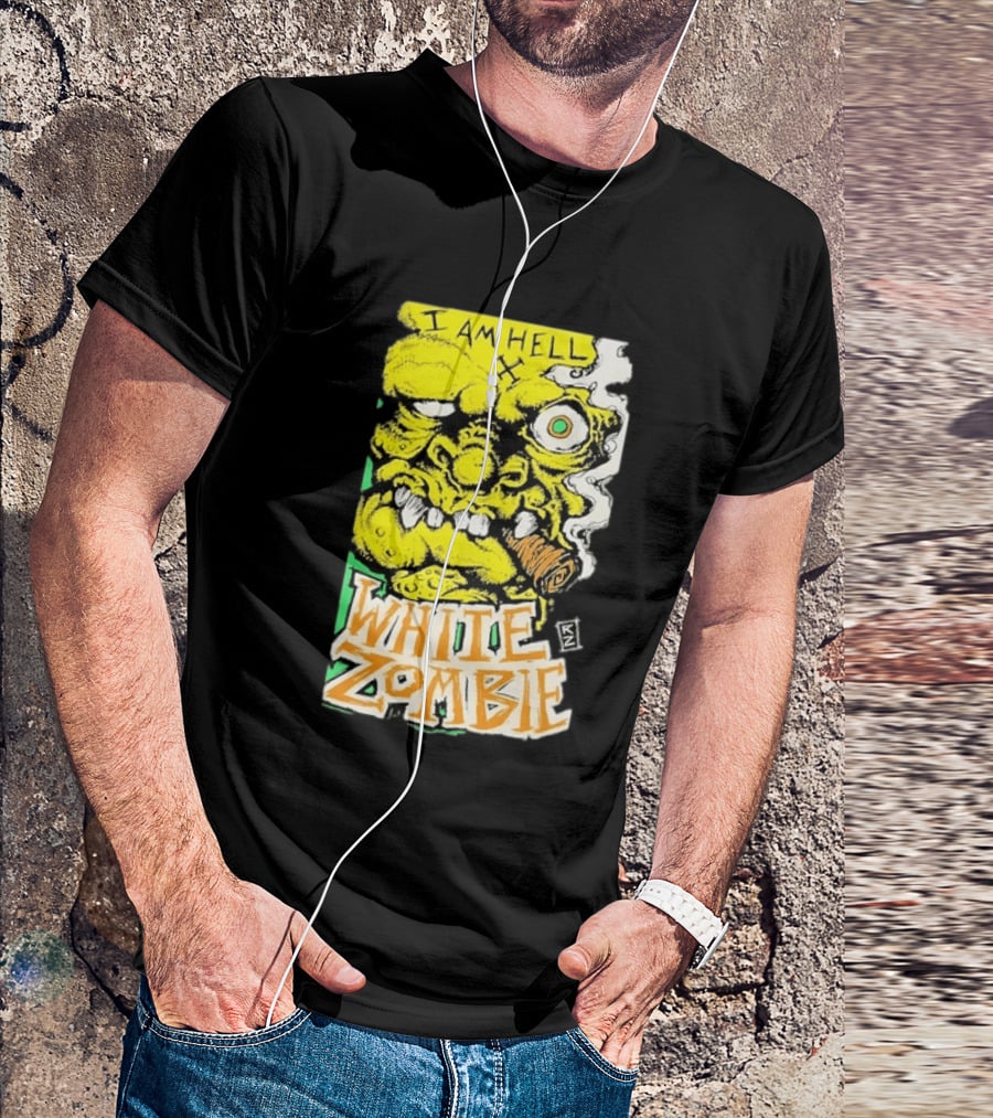 White Zombie I Am Hell Heavy Metal Band Artwork Monster Face T-Shirt