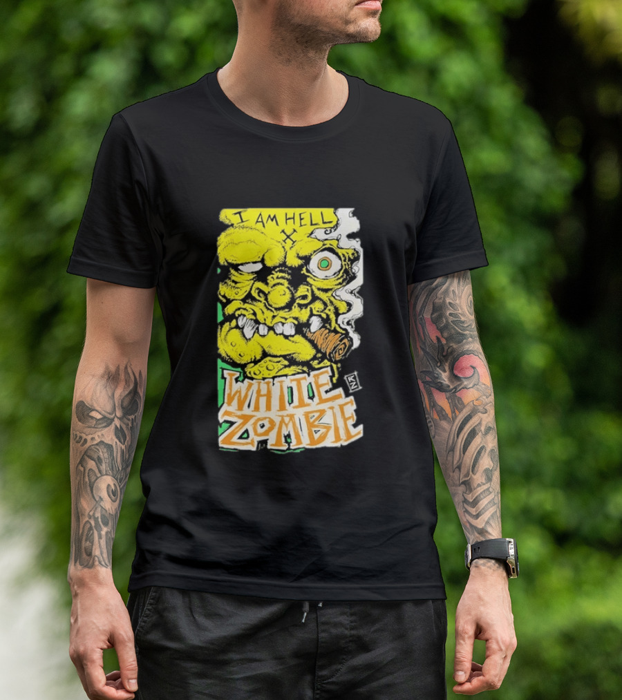 White Zombie I Am Hell Heavy Metal Band Artwork Monster Face T-Shirt