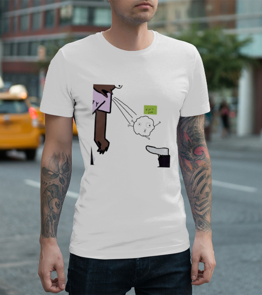 A'ja Wilson Pregame Gum Out Of Her Mouth Cartoon Style Humor T-Shirt