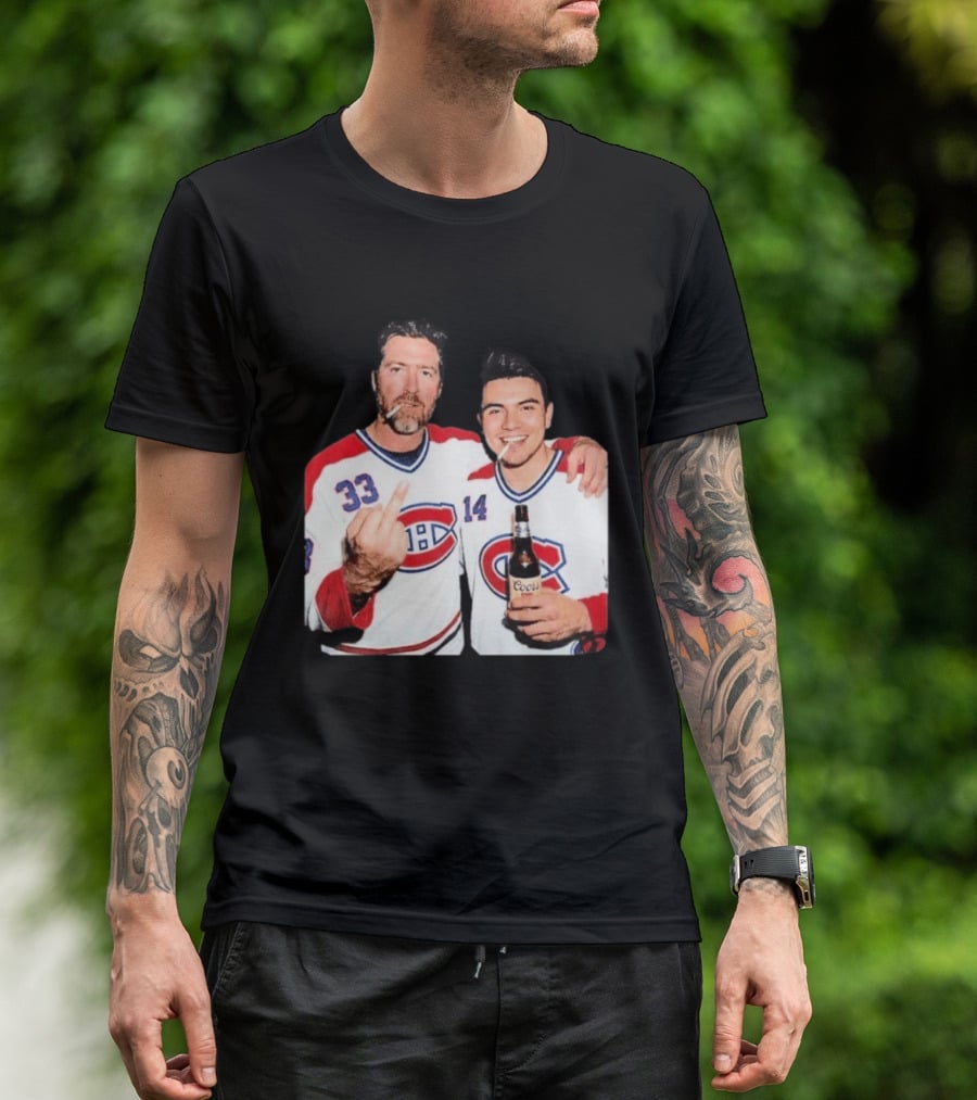 Patrick Roy Nick Suzuki Coors Montreal Canadiens Middle Finger Smoking T-Shirt