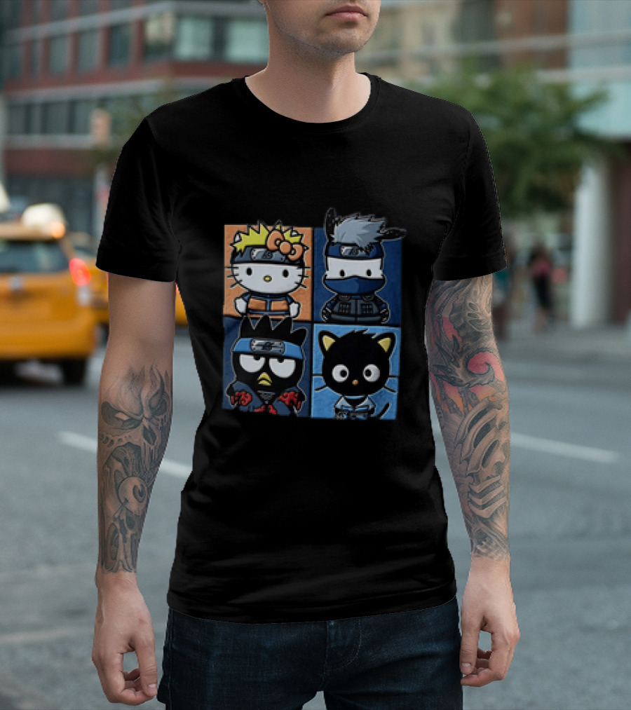 Hello Kitty Naruto Crossover With Sanrio Characters Mashup T-Shirt