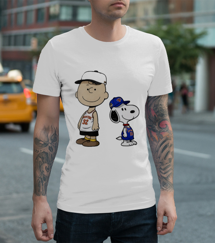 Charlie Brown Snoopy New York Knicks NBA 2026 Basketball Fans T-Shirt