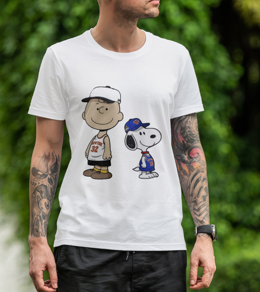 Charlie Brown Snoopy New York Knicks NBA 2026 Basketball Fans T-Shirt