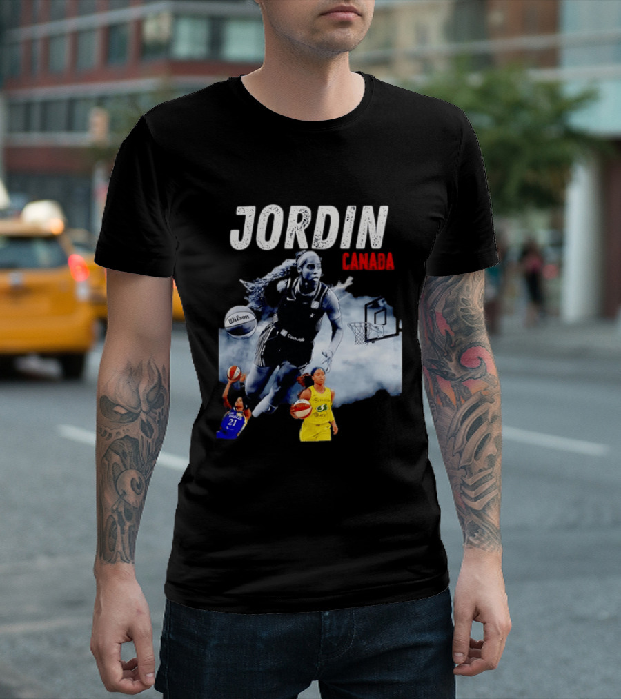 Jordin Canada Los Angeles Basketball Star Wilson Ball Slam Dunk T-Shirt
