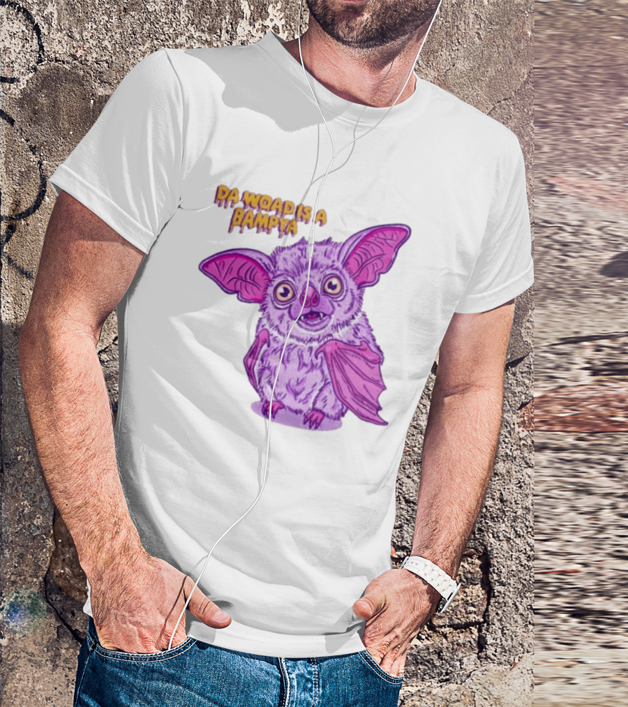 Da Woad Is A Bampya Purple Bat Vampire Cartoon T-Shirt