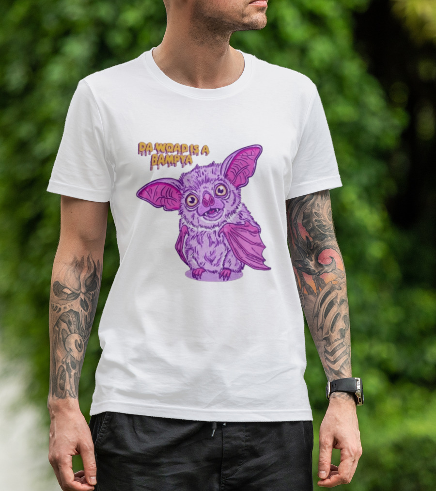 Da Woad Is A Bampya Purple Bat Vampire Cartoon T-Shirt