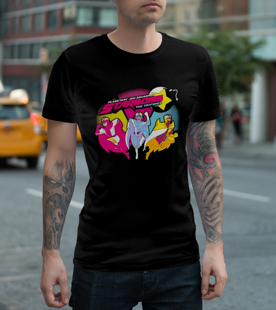Planetary Jam Squadron Starbomb The Tryforce Retro Heroes T-Shirt