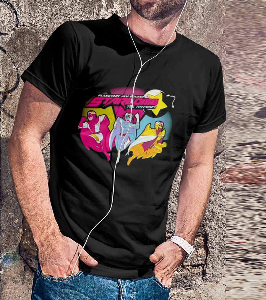 Planetary Jam Squadron Starbomb The Tryforce Retro Heroes T-Shirt