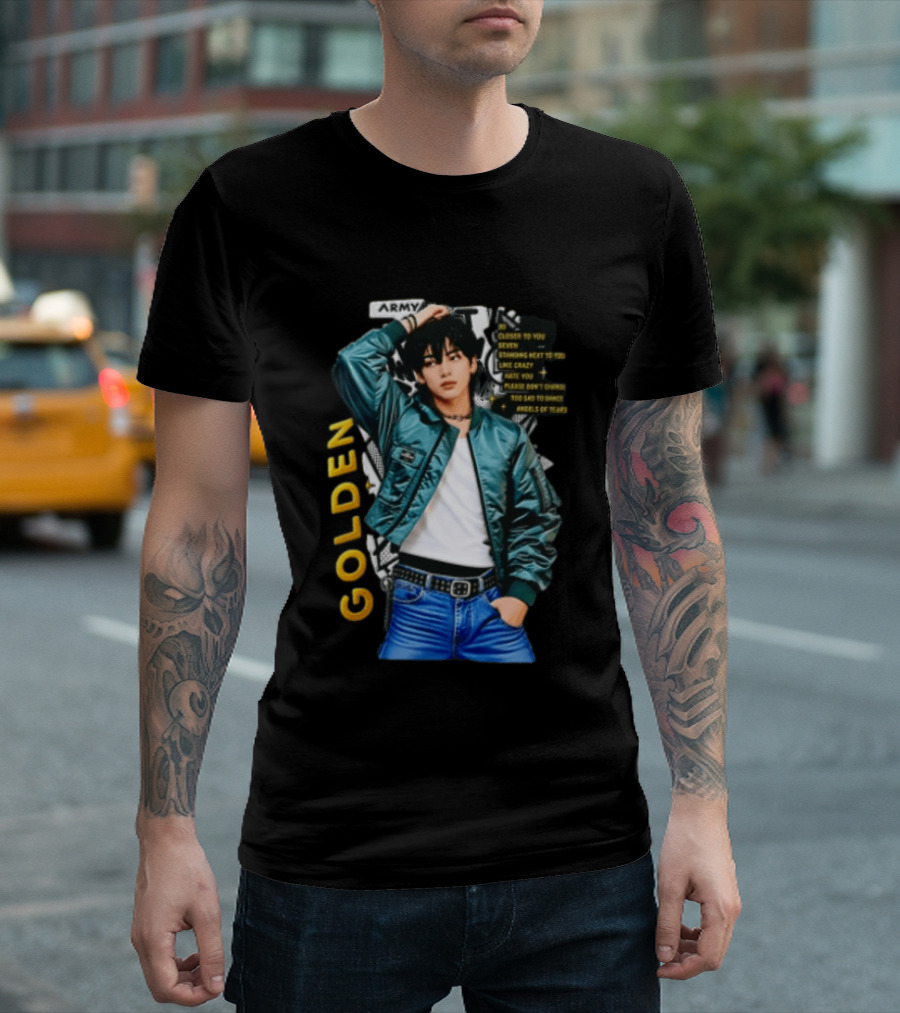 Jungkook Seven Golden Army Bomber Jacket Fashion Trend T-Shirt