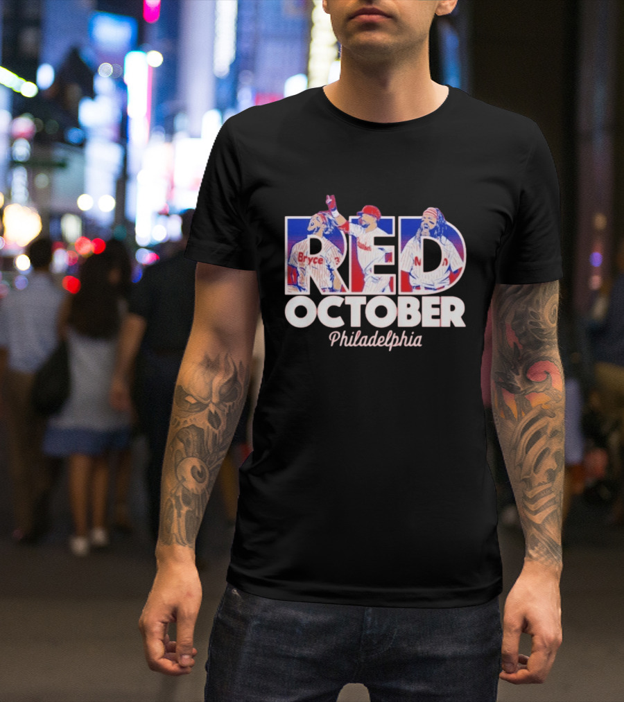 Red October Philadelphia Bryce Harper Kyle Schwarber Brandon Marsh T-Shirt