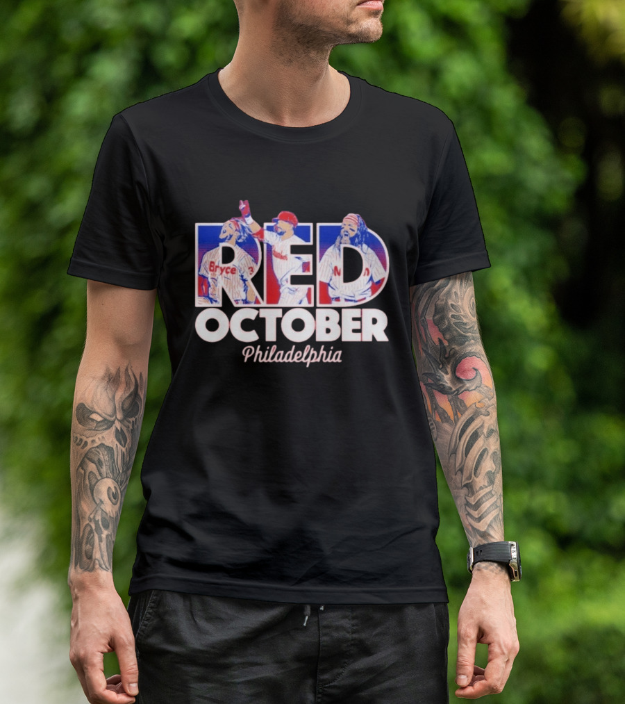 Red October Philadelphia Bryce Harper Kyle Schwarber Brandon Marsh T-Shirt