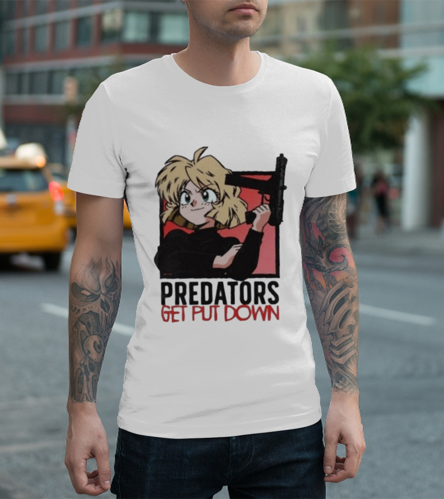 Predators Get Put Down Minnie May Gunsmith Cats Anime T-Shirt