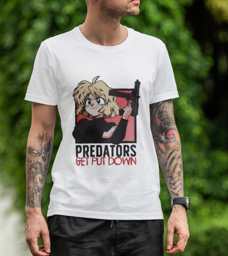 Predators Get Put Down Minnie May Gunsmith Cats Anime T-Shirt