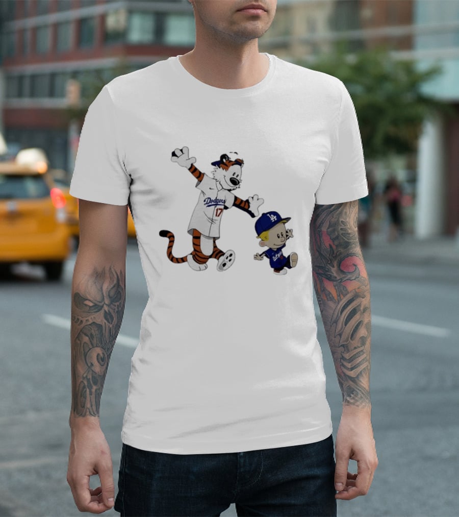 Shohei Ohtani Hobbes 17 Calvin Yoshinobu Yamamoto Los Angeles Dodgers MLB T-Shirt