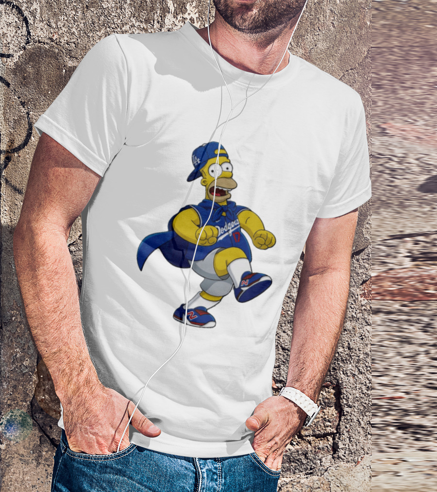 Shohei Ohtani Homer Simpson Los Angeles Dodgers MLB Cartoon T-Shirt