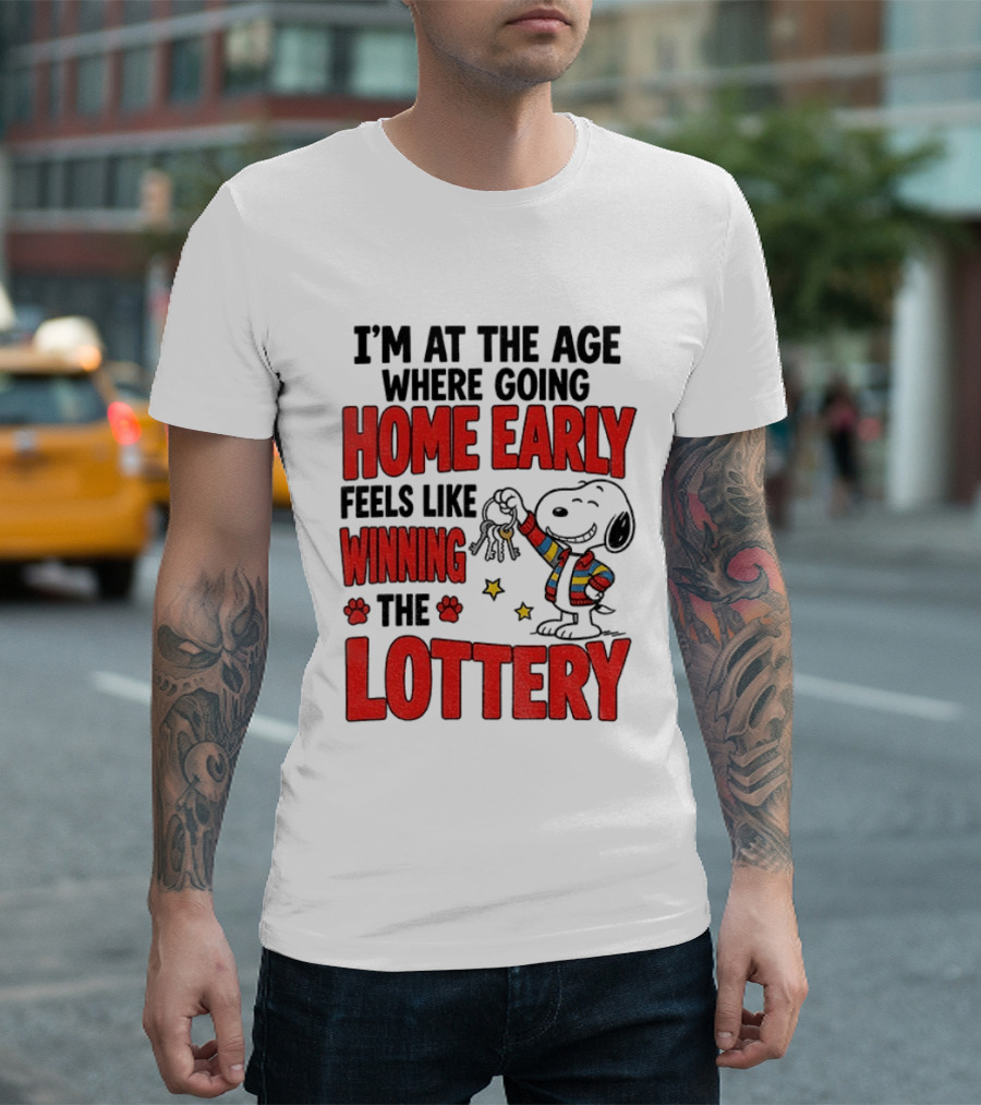 Snoopy Going Home Early Feels Like Winning The Lottery T-Shirt
