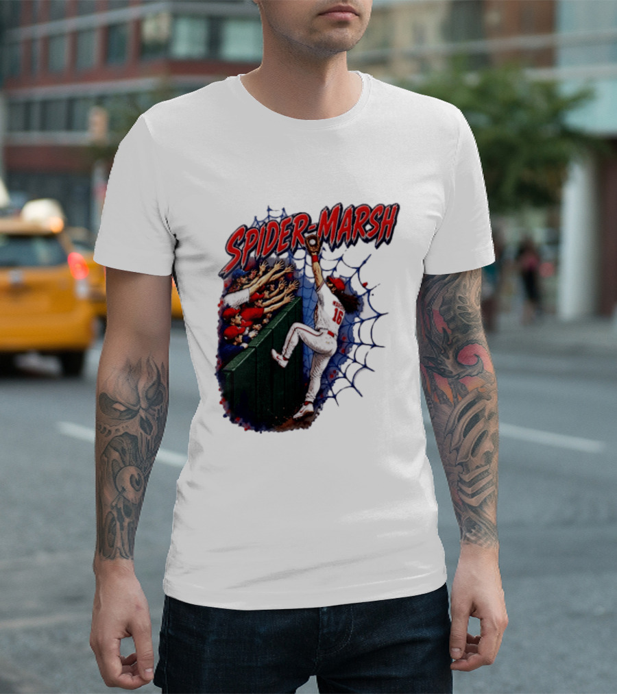 Spider Marsh Brandon Marsh Philadelphia Phillies Baseball Catch Action T-Shirt