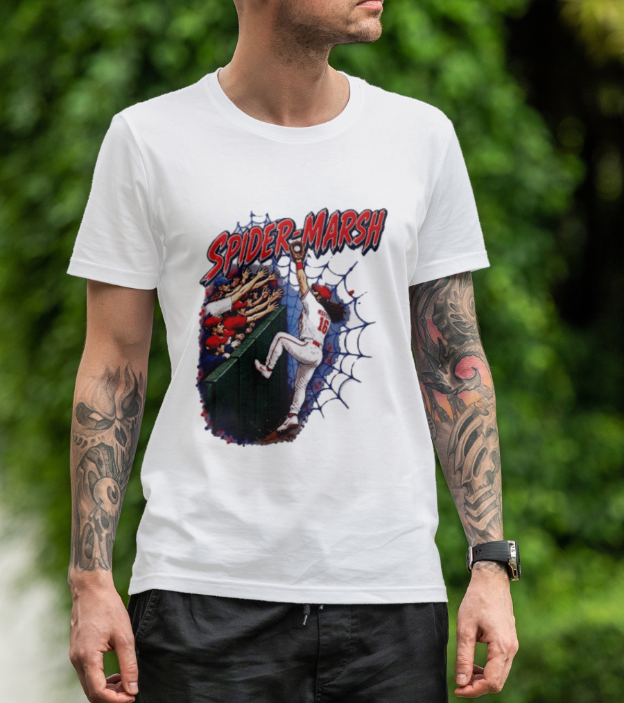 Spider Marsh Brandon Marsh Philadelphia Phillies Baseball Catch Action T-Shirt