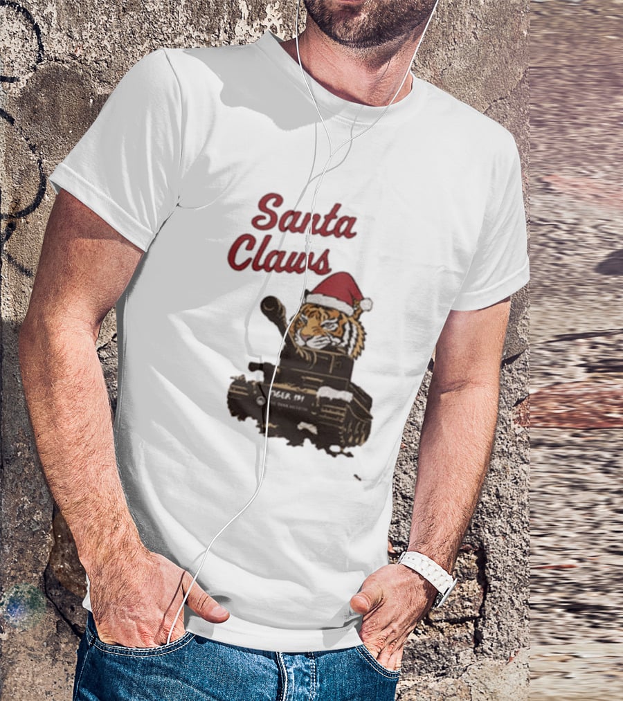 Santa Claws Tiger 131 Tank Museum Christmas T-Shirt