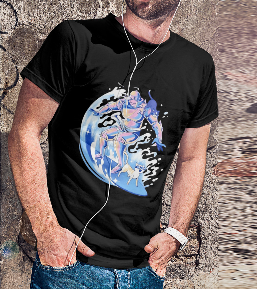 Alphonse Elric Surfing Adventure With Cool Cats On Waves T-Shirt
