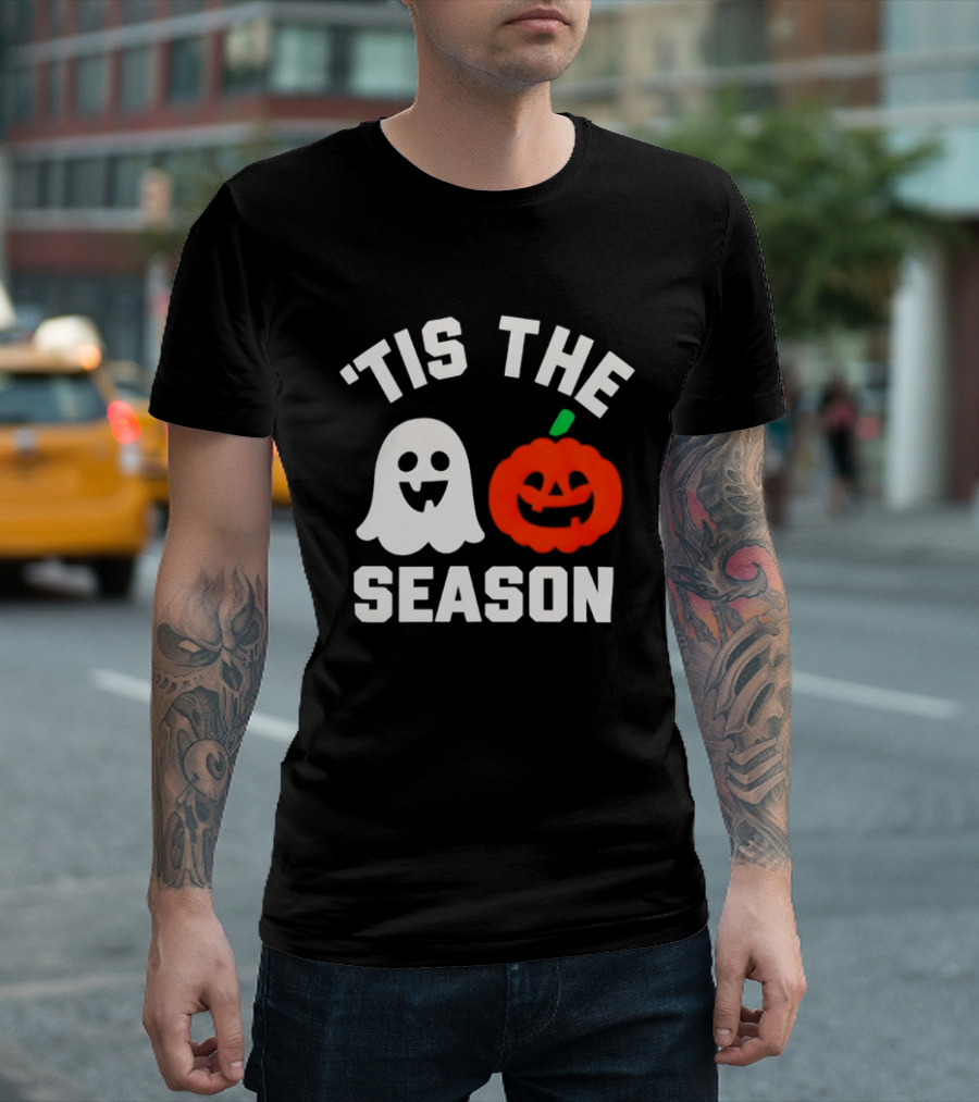 Tis The Season Ghost And Pumpkin Halloween T-Shirt