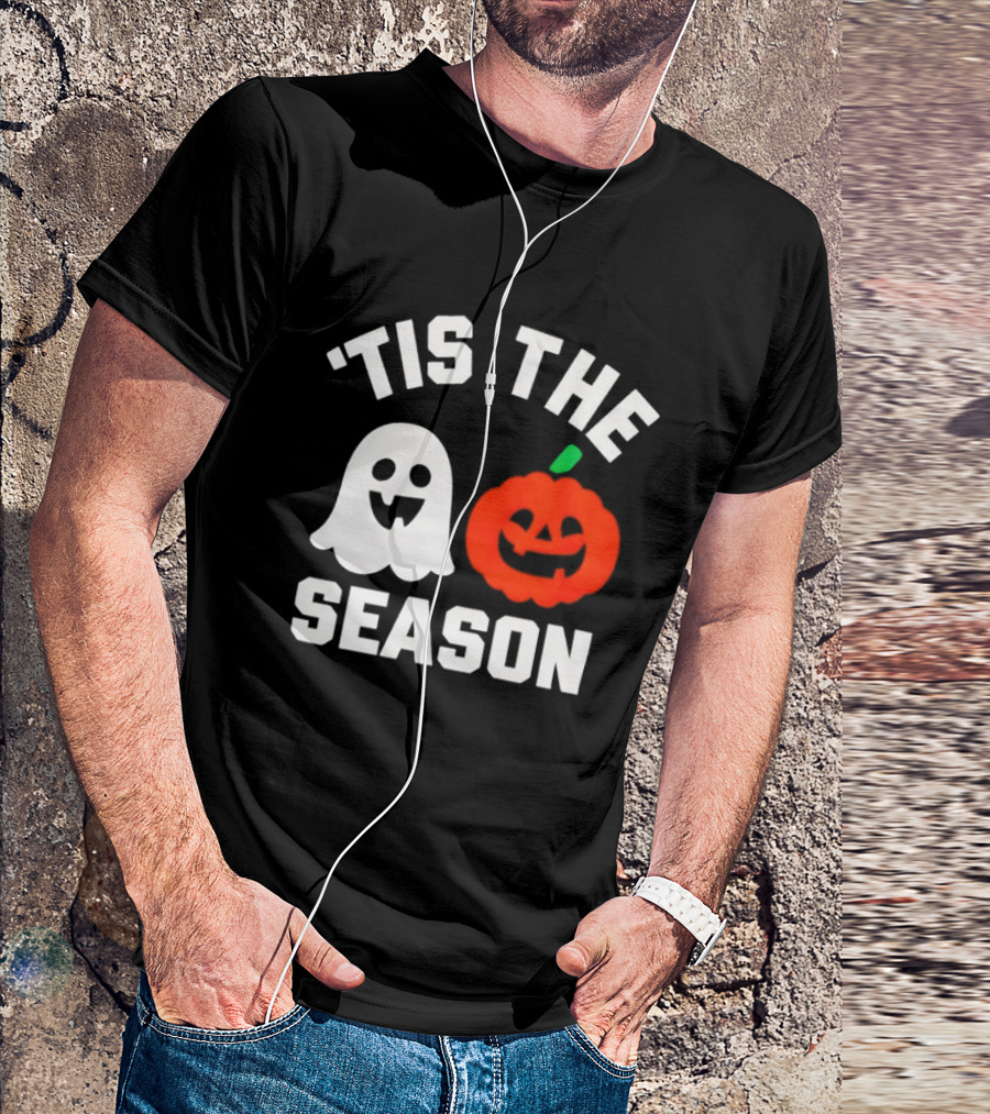 Tis The Season Ghost And Pumpkin Halloween T-Shirt