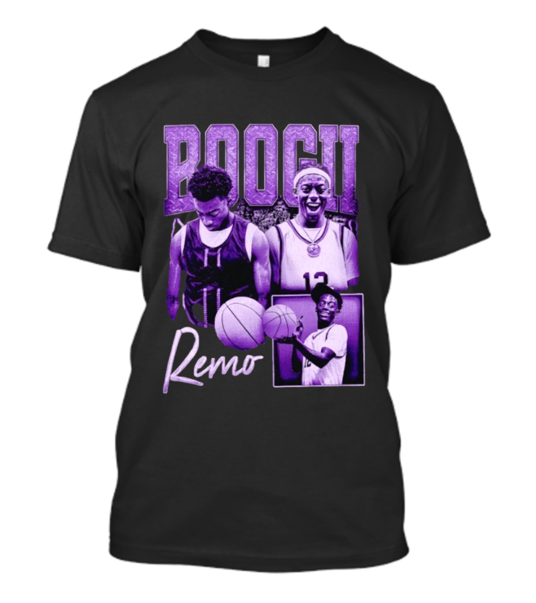 Boogii Remo 12 Basketball Player Retro Style Purple Aesthetic T-Shirt