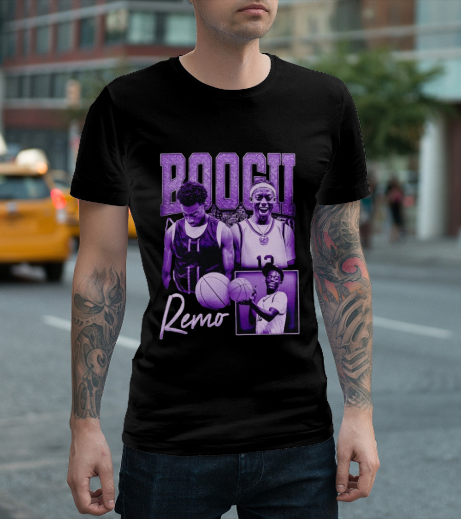 Boogii Remo 12 Basketball Player Retro Style Purple Aesthetic T-Shirt