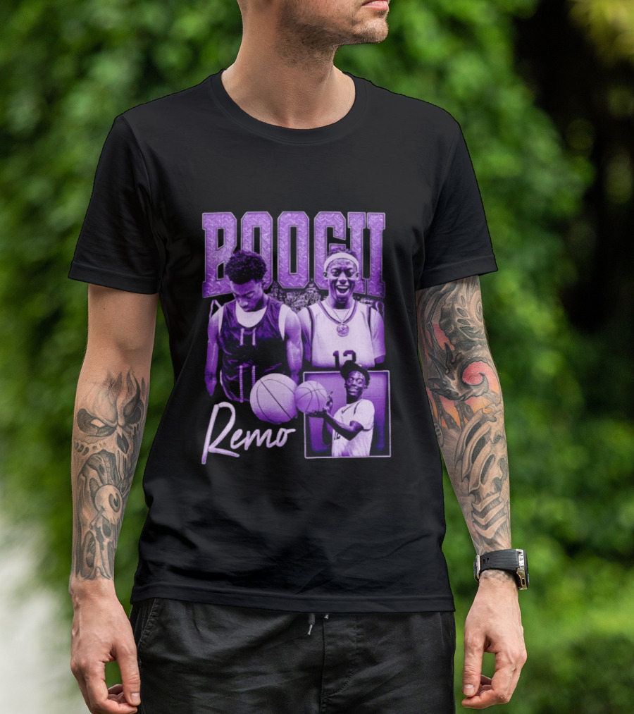 Boogii Remo 12 Basketball Player Retro Style Purple Aesthetic T-Shirt