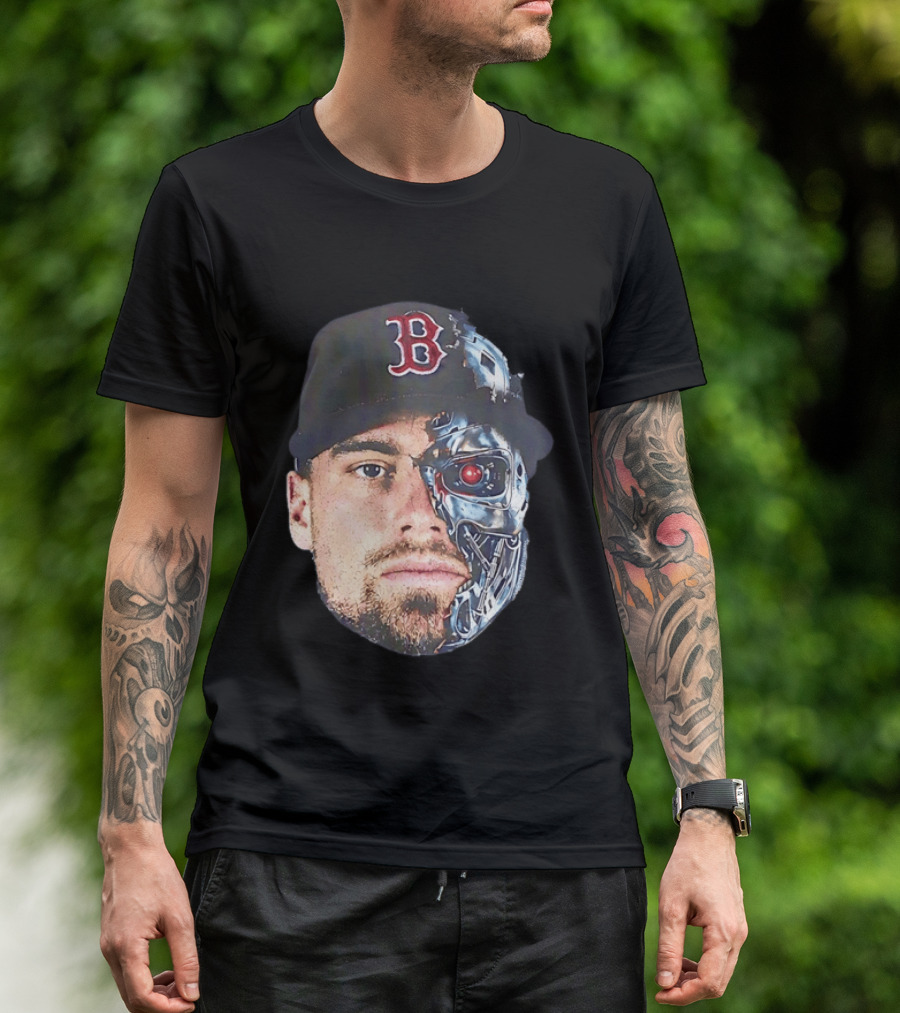 Caleb Durbin Boston Red Sox Cyborg Terminator Mashup T-Shirt