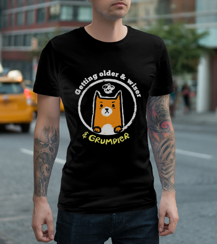 Getting Older And Wiser And Grumpier Cat Birthday T-Shirt