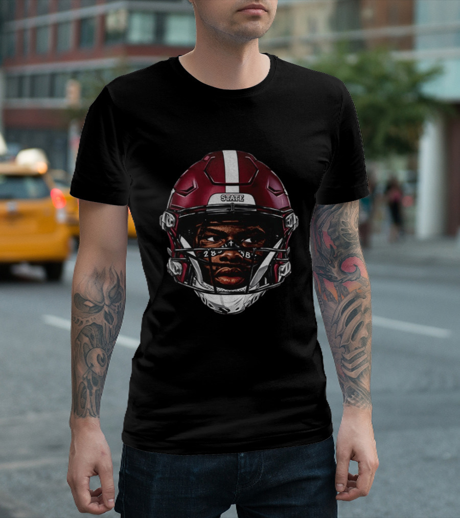 Mississippi State Bulldogs Super Kamario Taylor Football Helmet T-Shirt