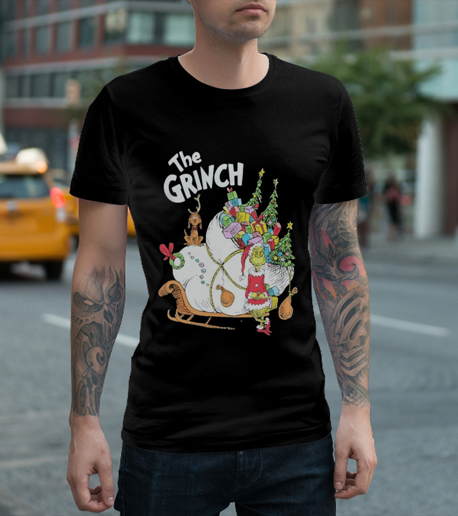 The Grinch Christmas Sleigh With Max And Presents T-Shirt