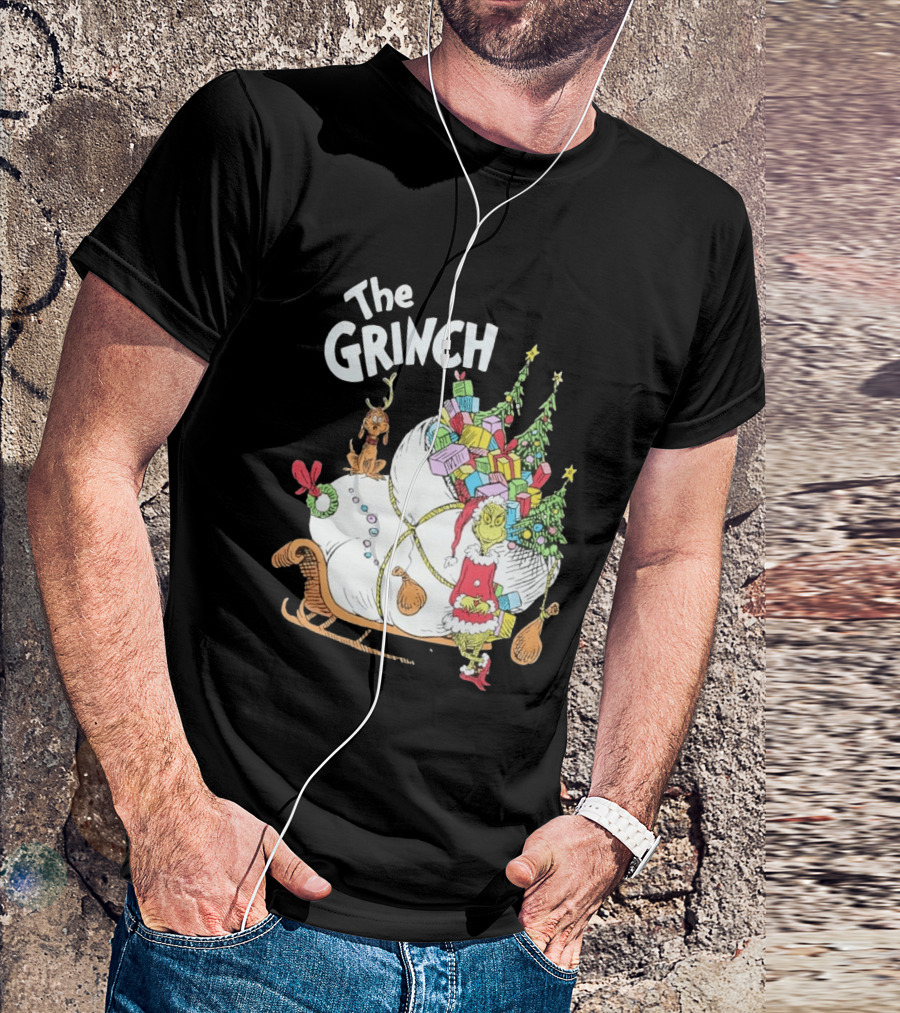 The Grinch Christmas Sleigh With Max And Presents T-Shirt