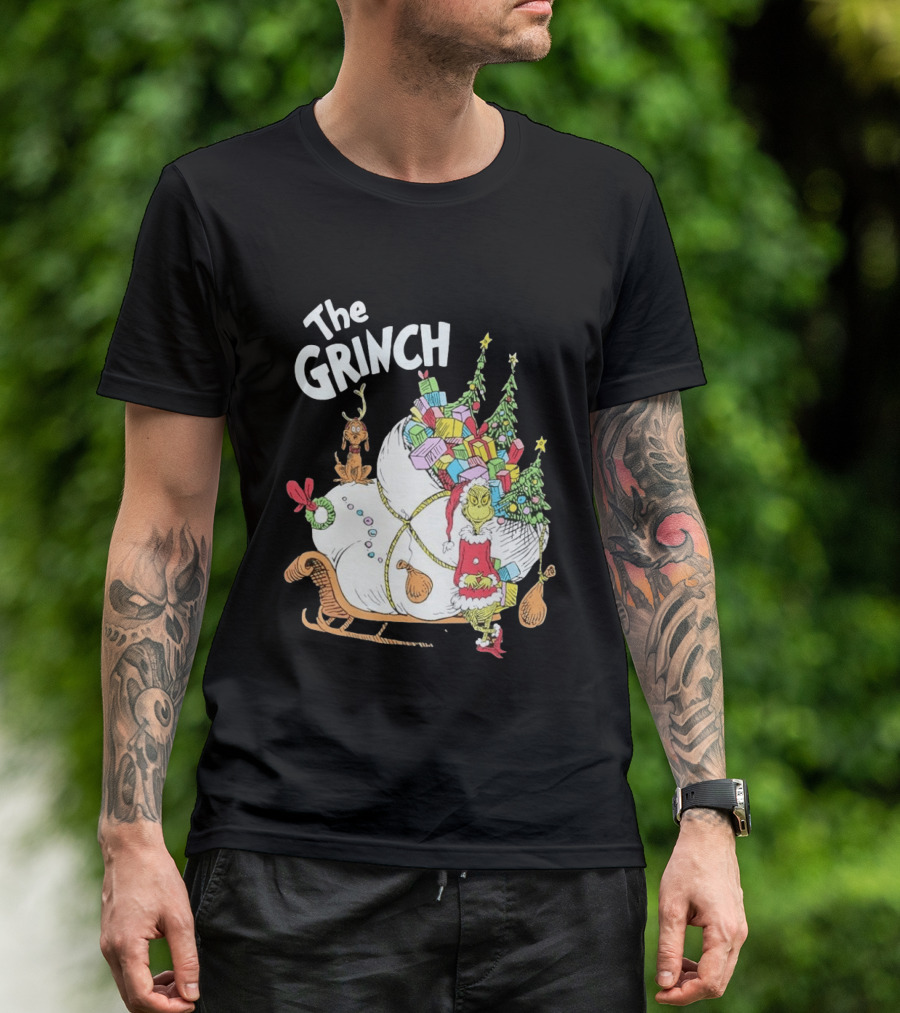 The Grinch Christmas Sleigh With Max And Presents T-Shirt