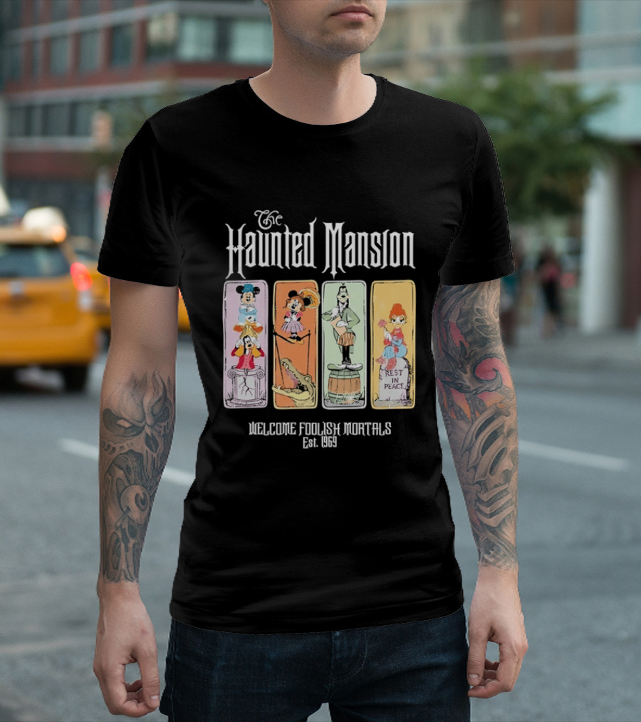 The Haunted Mansion Welcome Foolish Mortals Est 1969 Distressed T-Shirt