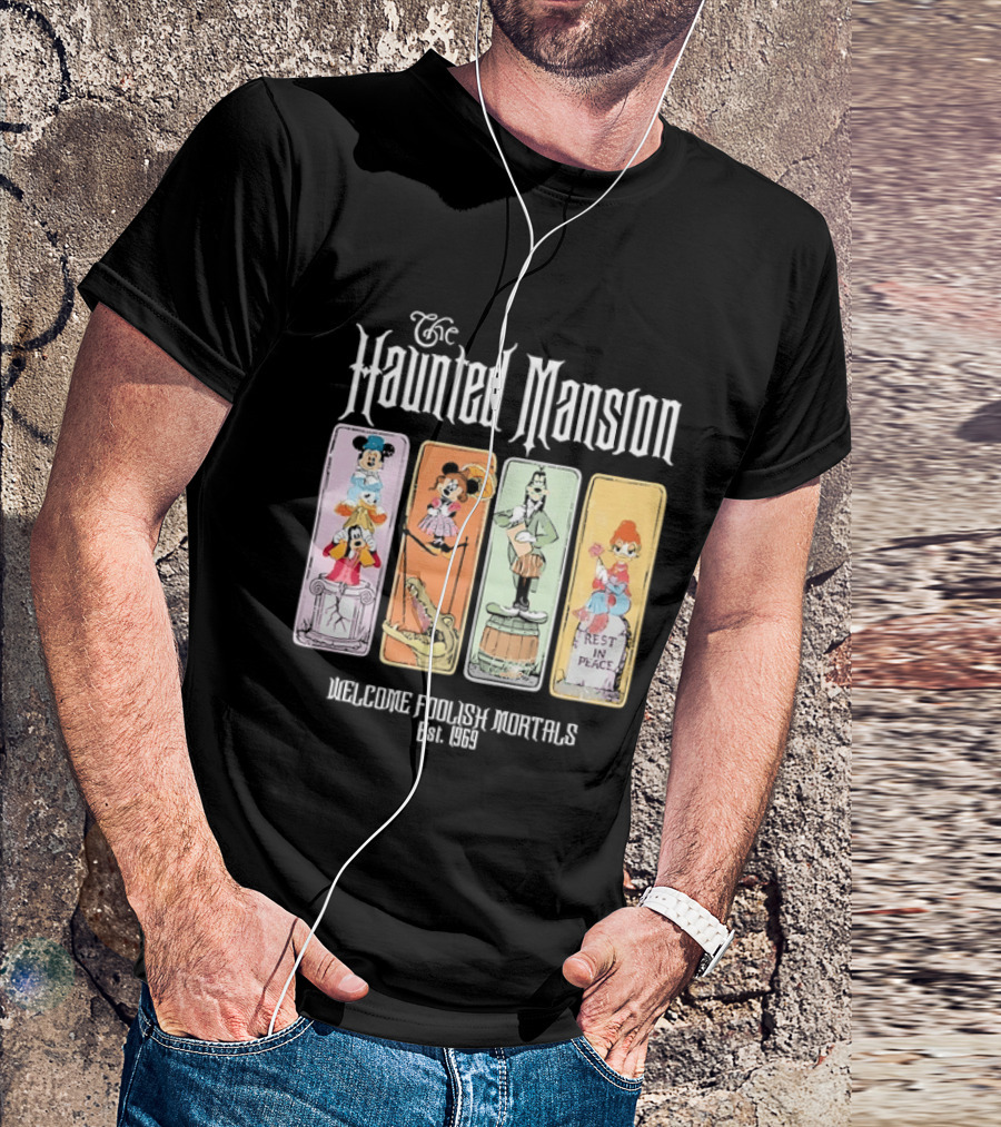 The Haunted Mansion Welcome Foolish Mortals Est 1969 Distressed T-Shirt