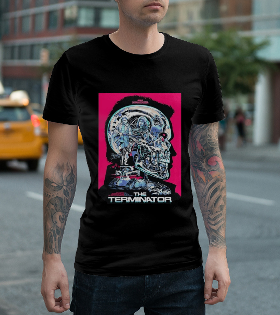 Arnold Schwarzenegger The Terminator Cybernetic Skull T-Shirt