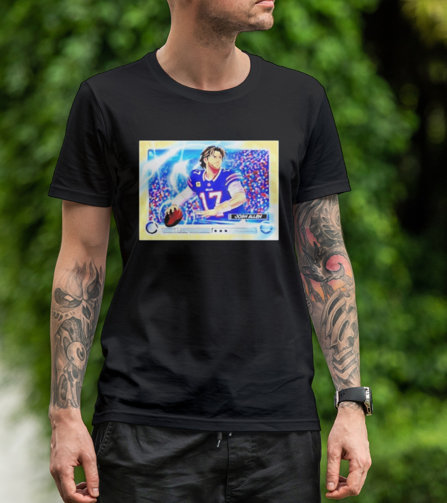 Josh Allen Buffalo Bills Anime NFL Football Quarterback 17 T-Shirt