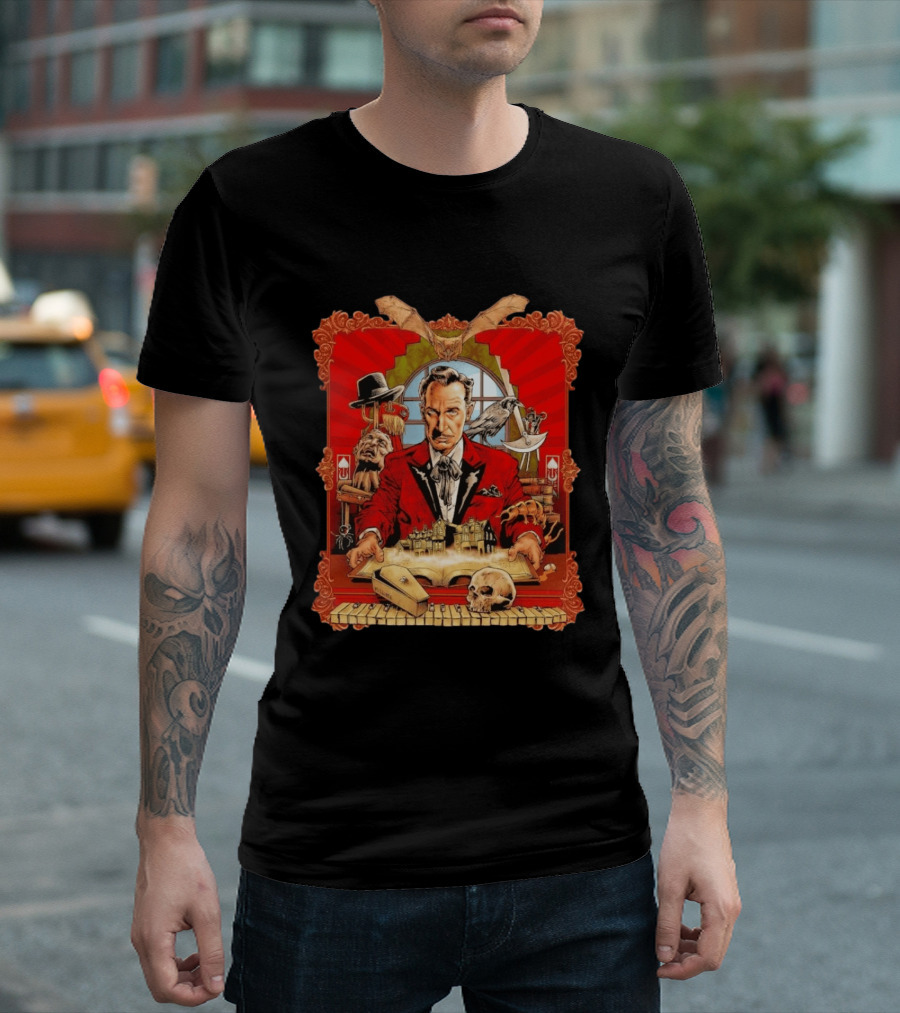 Vincent Price Horror Icon Vintage Art Classic Spooky Gothic T-Shirt