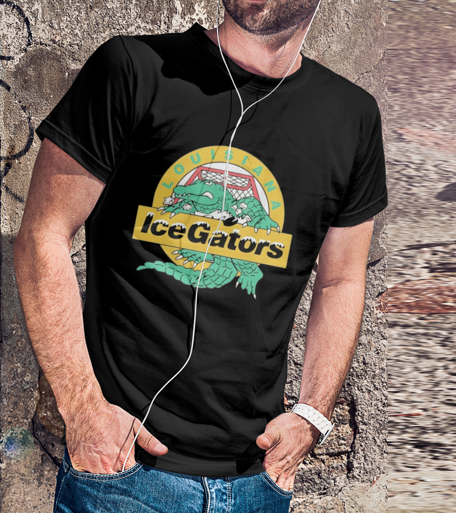 Louisiana IceGators Hockey Team Alligator And Net T-Shirt