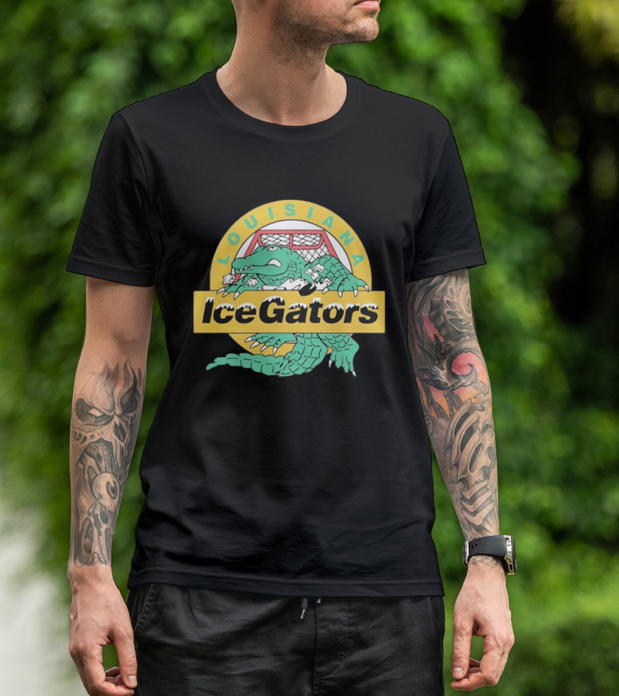 Louisiana IceGators Hockey Team Alligator And Net T-Shirt