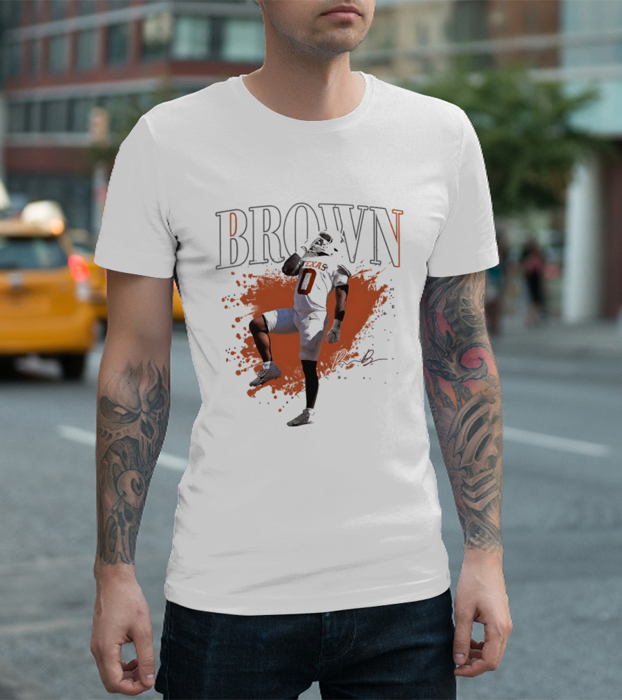 Jahleel Brown Texas Longhorns Number 0 Football Player T-Shirt
