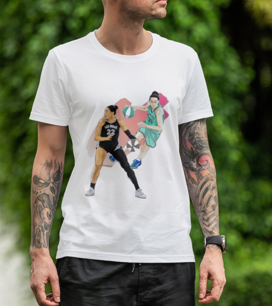 Las Vegas A'ja Wilson 22 And Brooklyn Breanna Stewart 30 T-Shirt