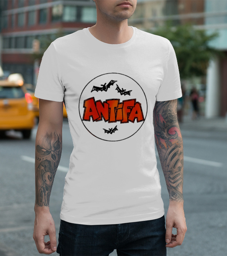 Antifa Spooky Halloween Bat Bats Political T-Shirt