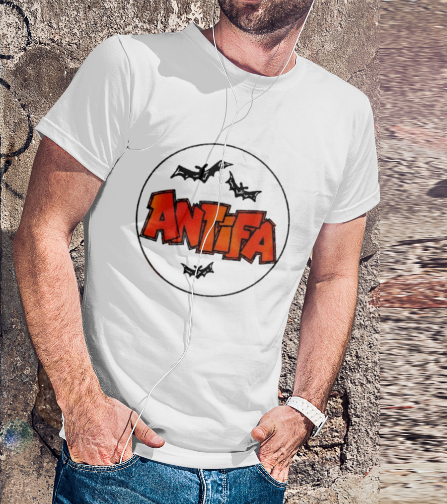 Antifa Spooky Halloween Bat Bats Political T-Shirt